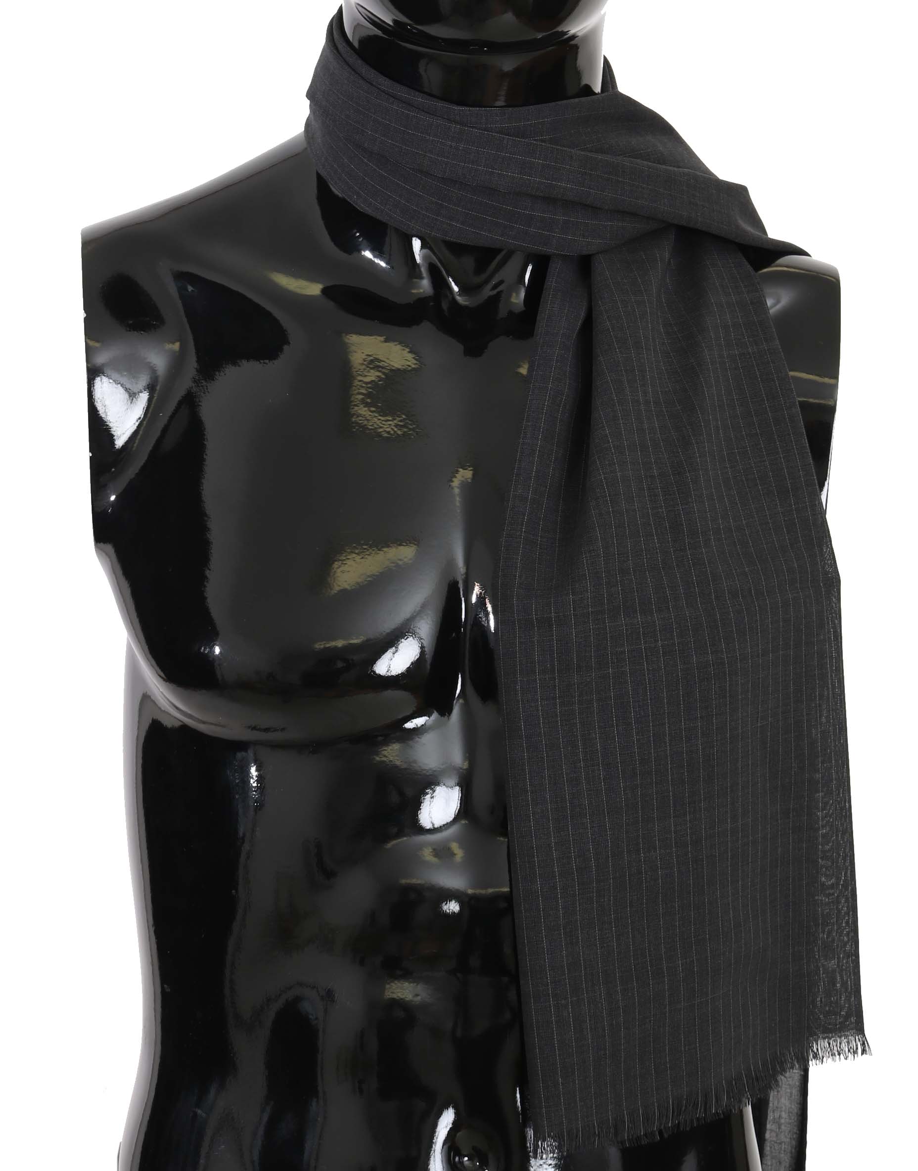 Dolce &amp; Gabbana Сив 100% вълнен шарен шарен шал за увиване