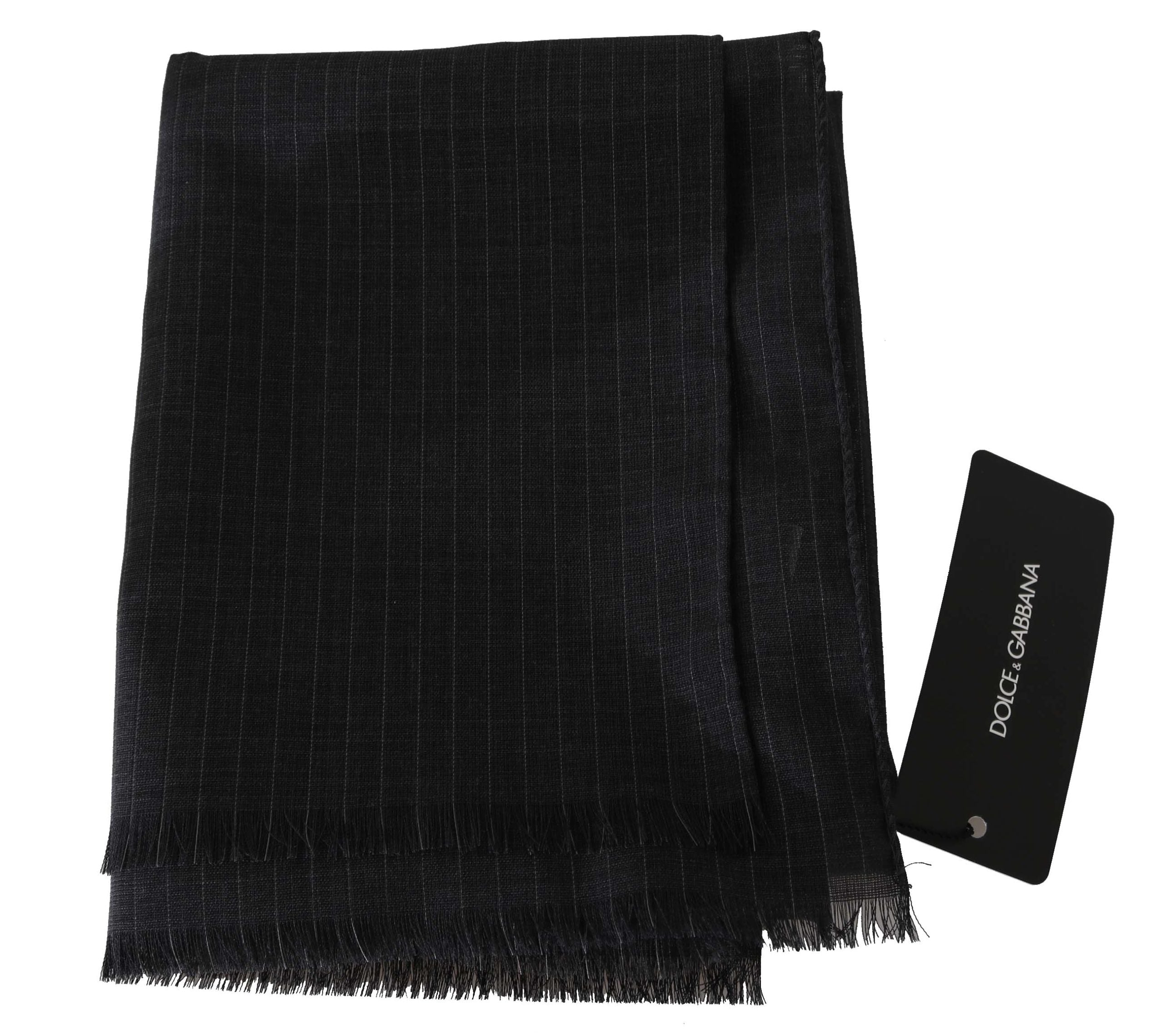 Dolce &amp; Gabbana Сив 100% вълнен шарен шарен шал за увиване