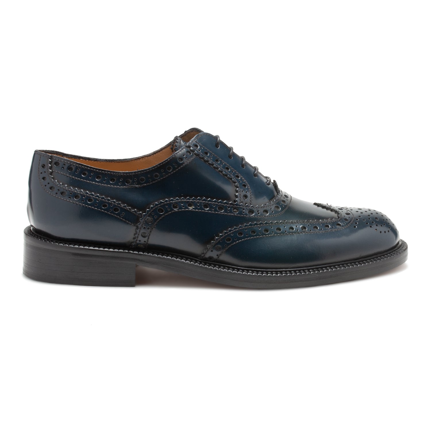 Кожени мъжки обувки Saxone of Scotland Blue Spazzolato с връзки