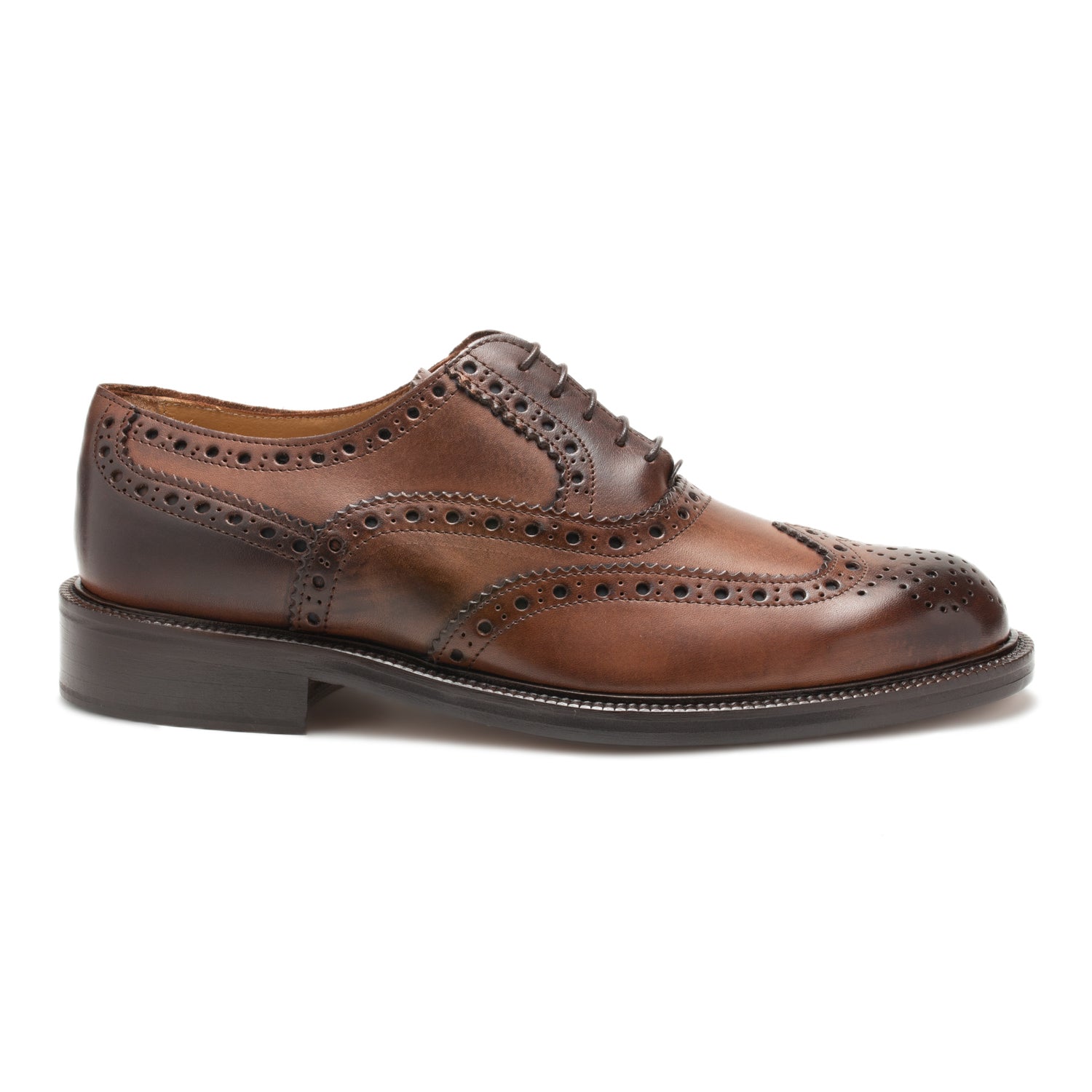 Мъжки обувки Saxone of Scotland от естествена кафява кожа с връзки