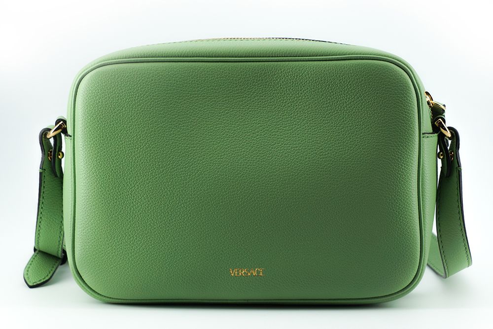 Чанта за през рамо от телешка кожа Versace Mint Green