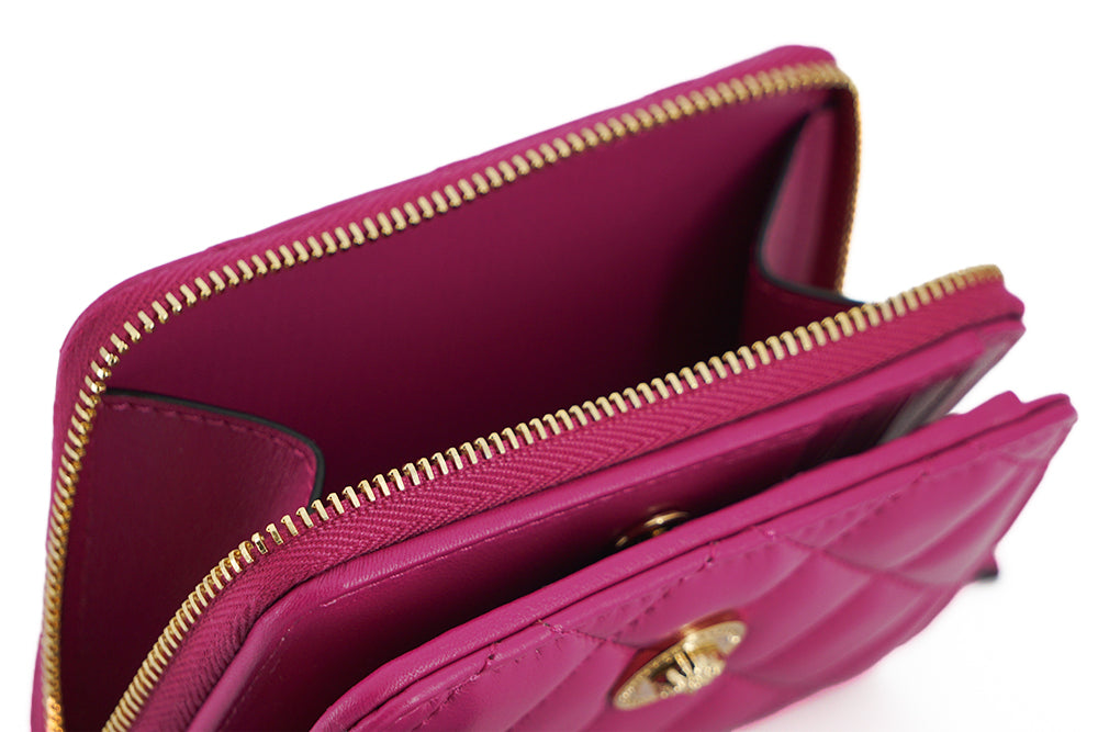 Портфейл Versace Purple Nappa Leather Bifold Zip Around Wallet