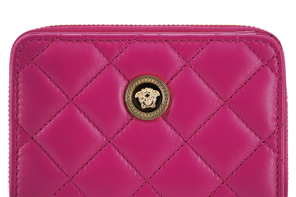 Портфейл Versace Purple Nappa Leather Bifold Zip Around Wallet