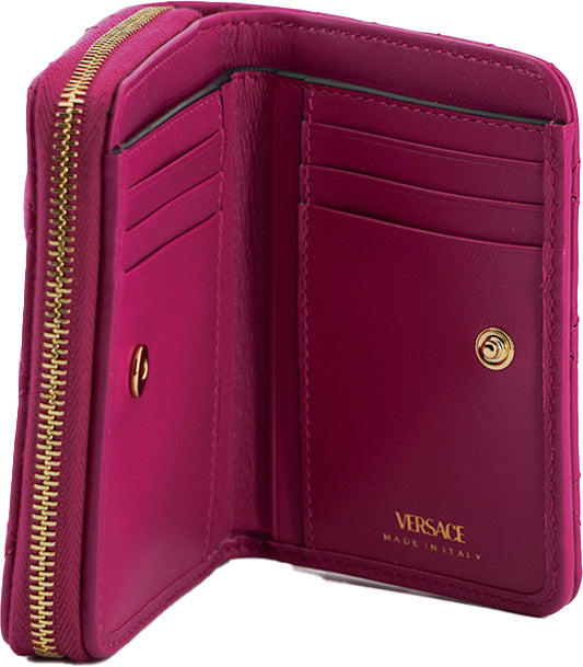 Портфейл Versace Purple Nappa Leather Bifold Zip Around Wallet