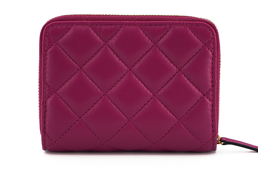 Портфейл Versace Purple Nappa Leather Bifold Zip Around Wallet