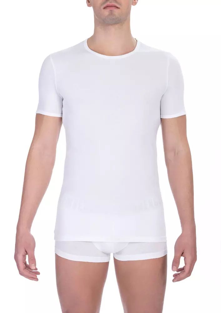 Бяла памучна тениска Bikkembergs