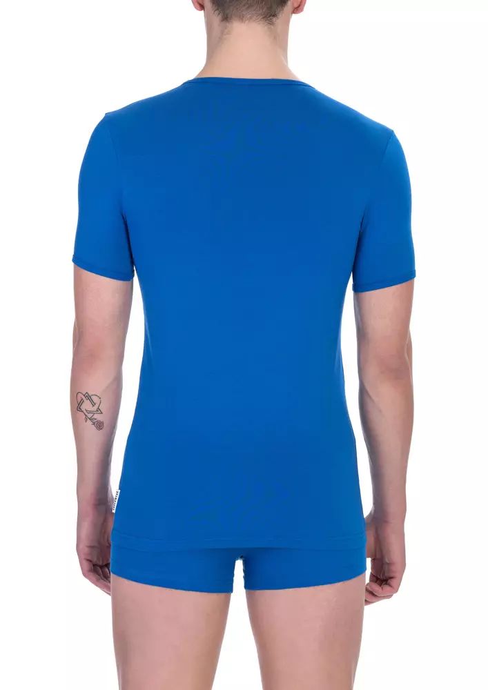 Синя памучна тениска Bikkembergs
