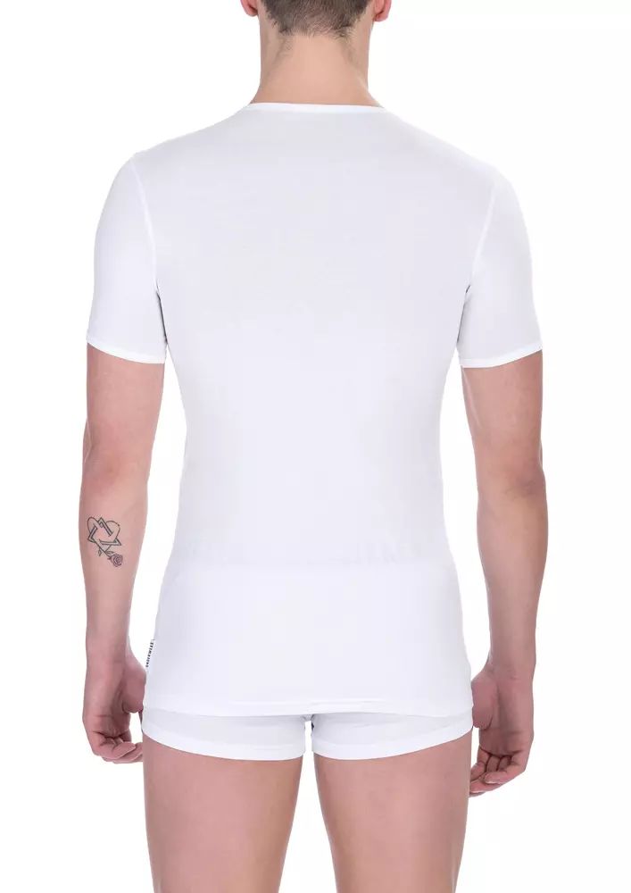 Бяла памучна тениска Bikkembergs