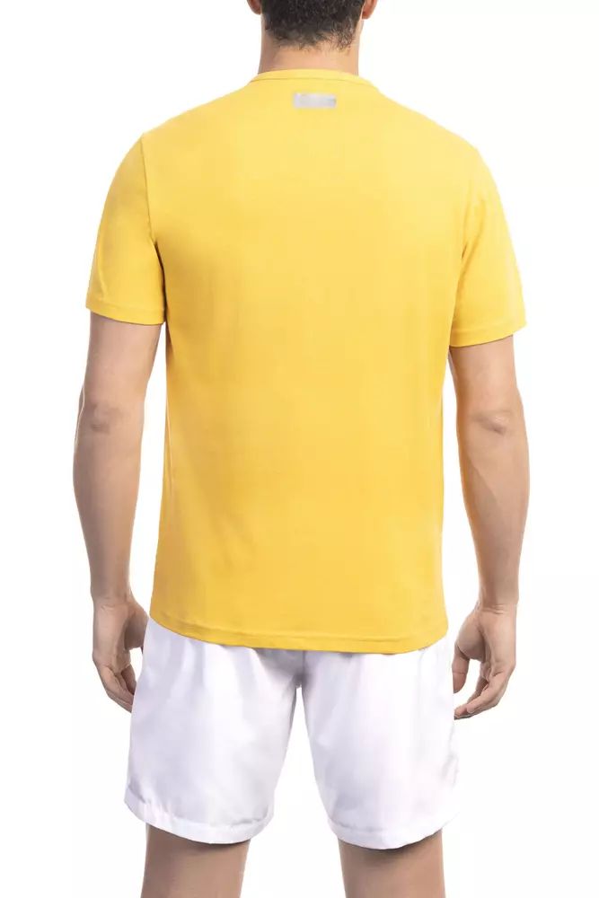 Жълта памучна тениска Bikkembergs