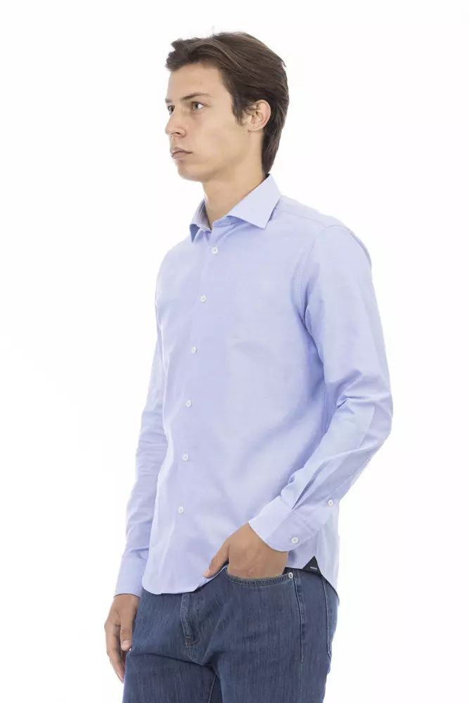 Baldinini Trend Elegant Light Blue Cotton Shirt