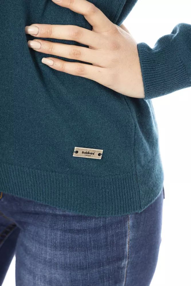 Baldinini Trend Elegant Crewneck Wool-Cashmere Sweater in Green