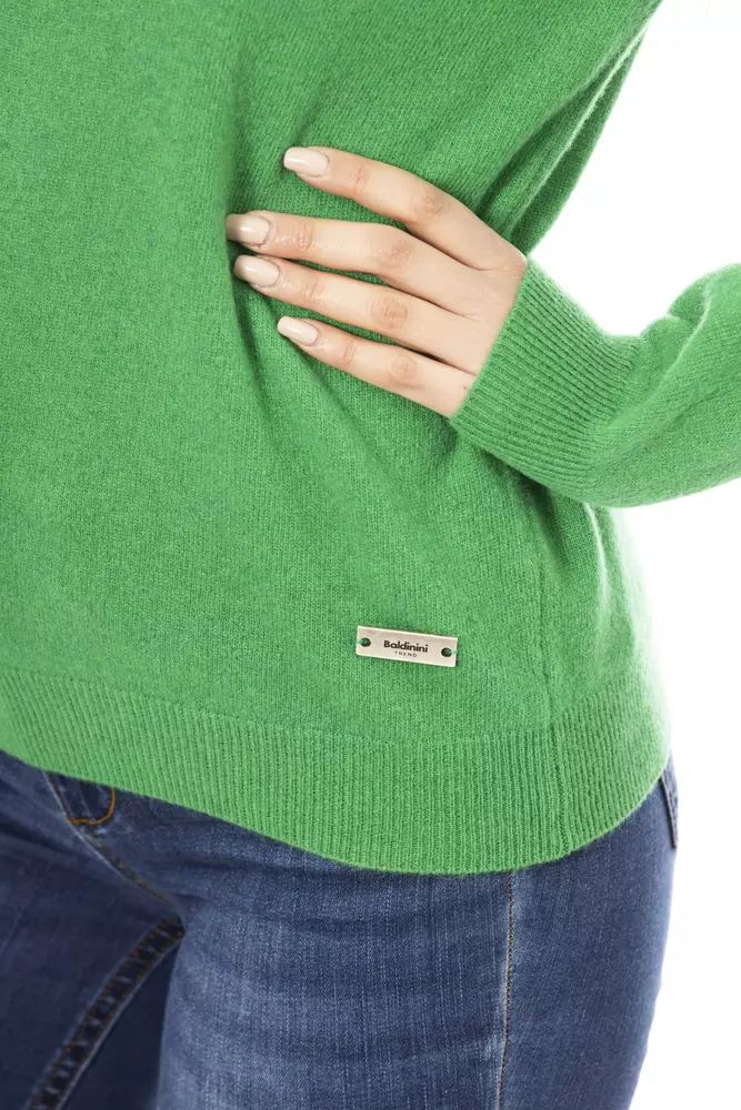 Baldinini Trend Elegant Green Wool-Cashmere Crewneck Sweater