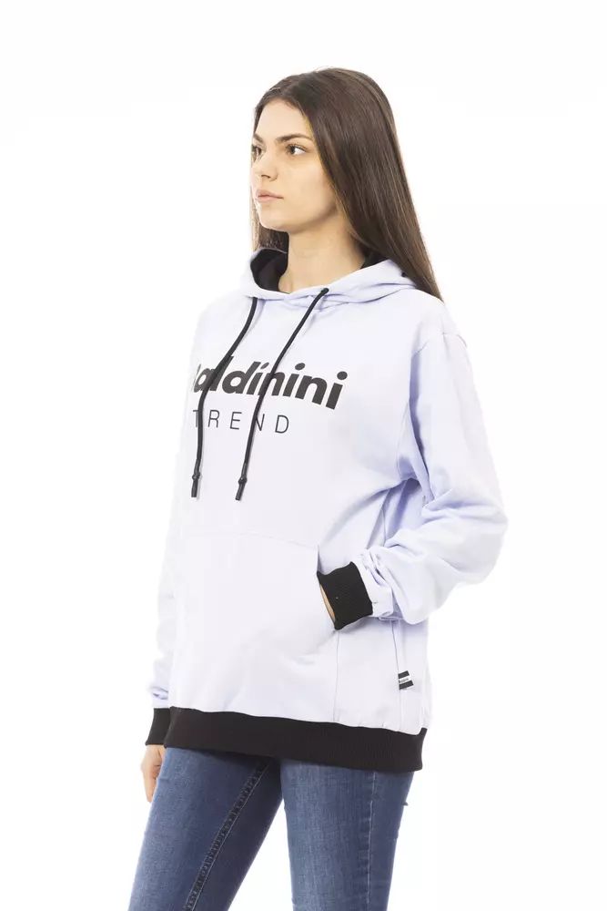 Baldinini Trend Chic Purple Cotton Hoodie with Front Logo