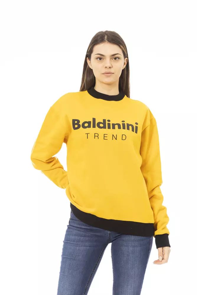 Жълт памучен пуловер Baldinini Trend