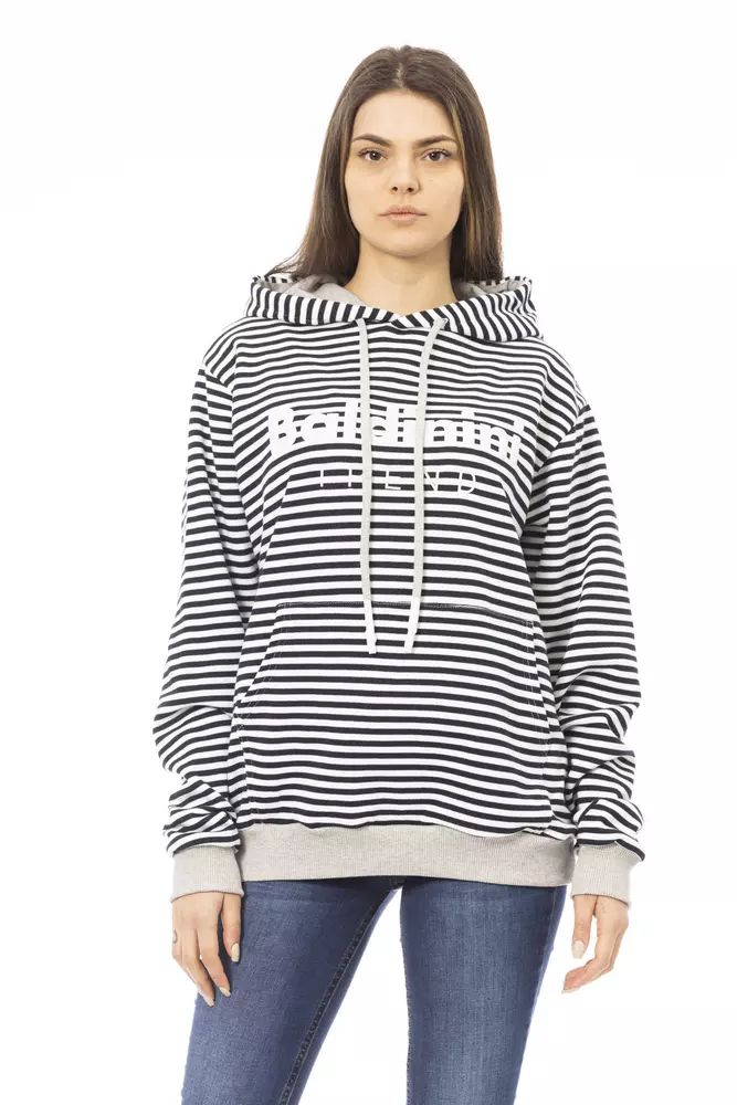 Baldinini Trend Elegant Brushed Hoodie with Logo Accent