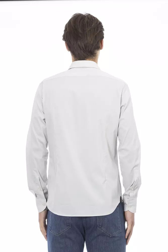 Baldinini Trend Sleek Gray Slim Fit Designer Shirt