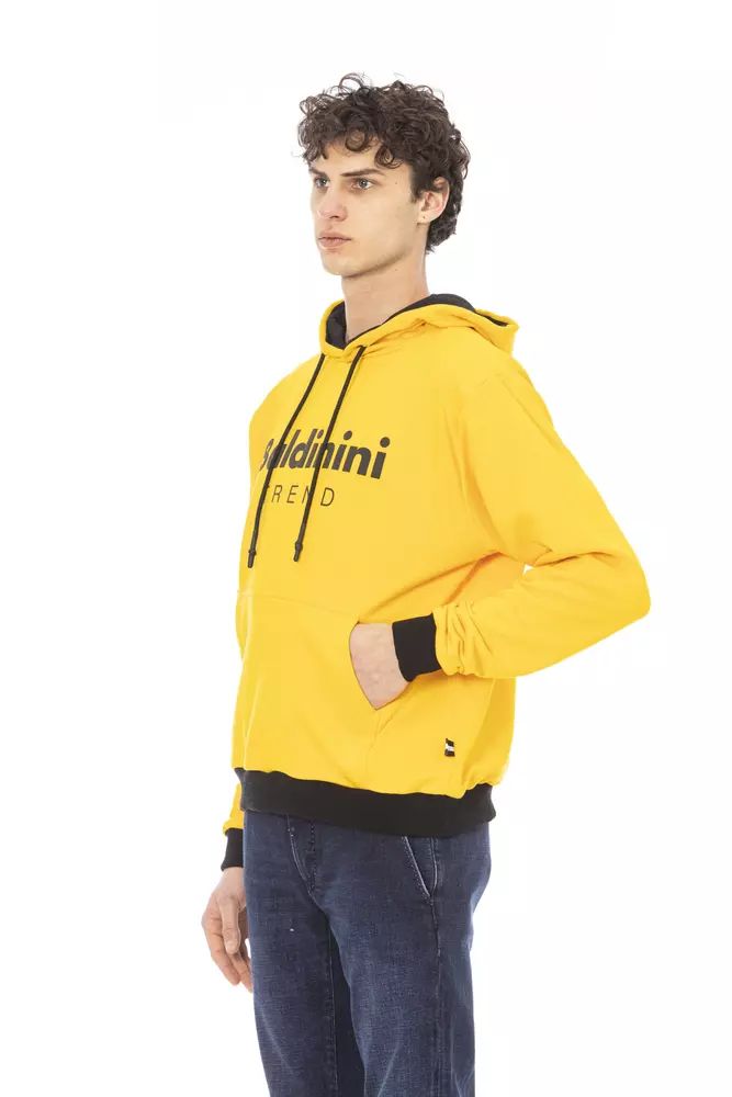 Baldinini Trend Sunshine Yellow Cotton Hoodie with Front Logo