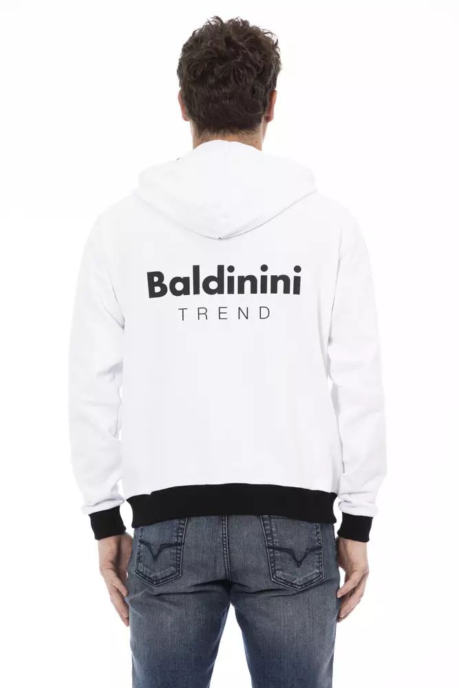 Бял памучен пуловер Baldinini Trend