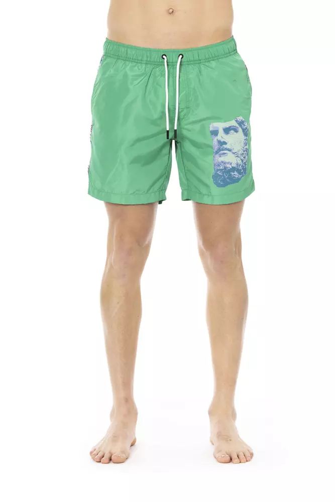 Зелен полиестерен бански костюм Bikkembergs