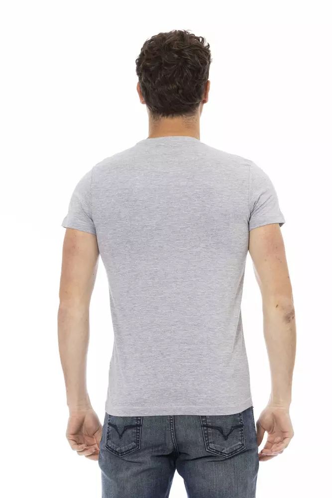 Trussardi Action Chic Gray Short Sleeve Round Neck Tee