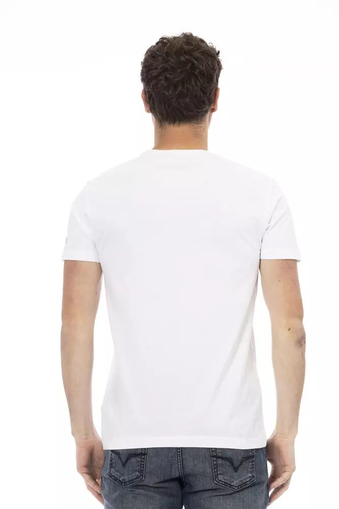 Бяла памучна тениска Trussardi Action