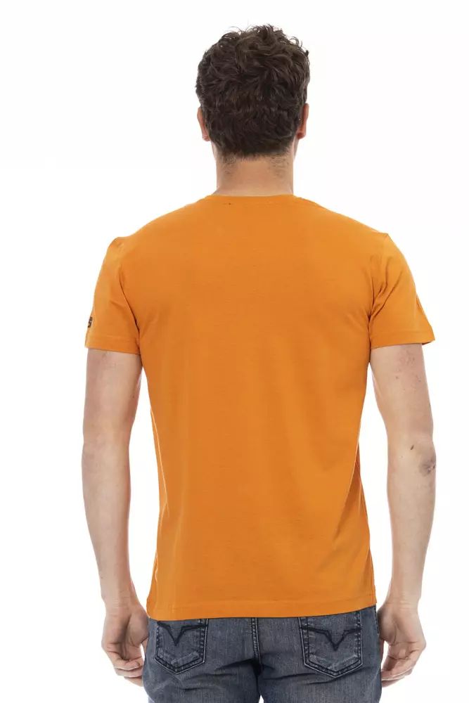 Trussardi Action Elegant Orange Short Sleeve Round Neck Tee