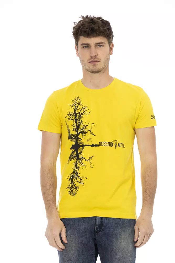 Жълта памучна тениска Trussardi Action