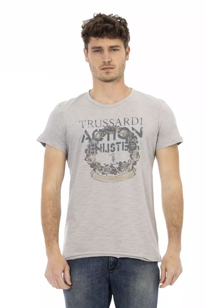Сива памучна тениска Trussardi Action