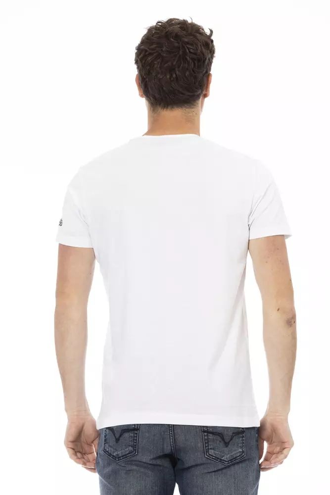 Бяла памучна тениска Trussardi Action