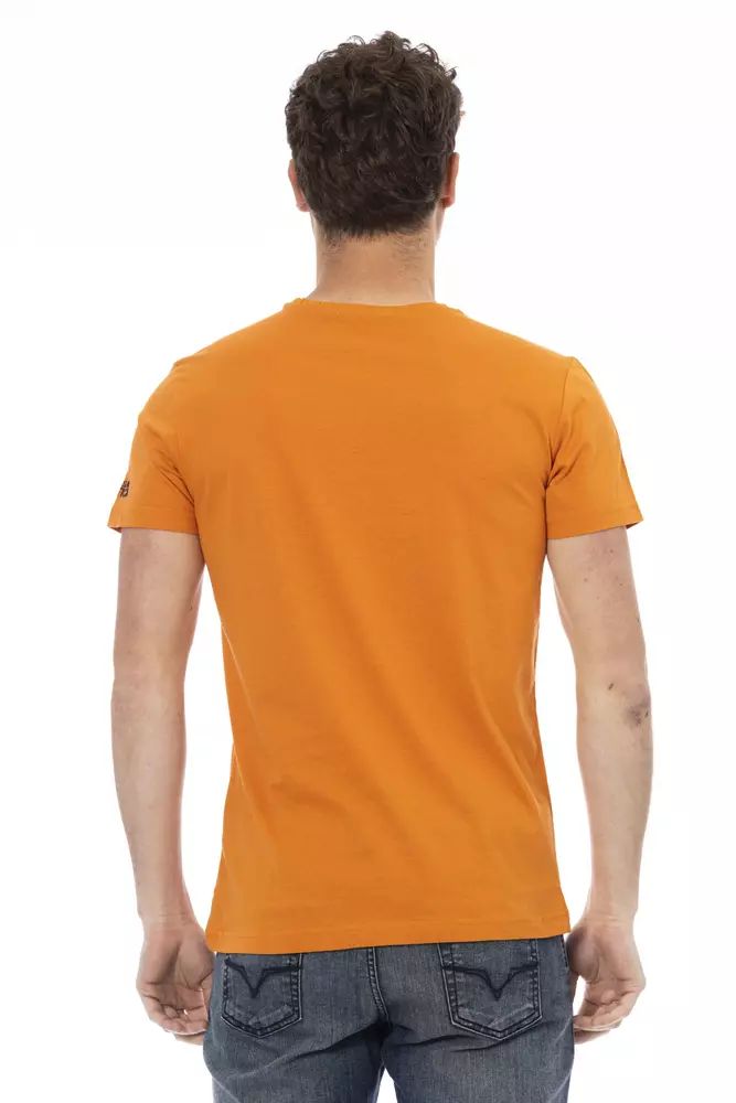 Оранжева памучна тениска Trussardi Action