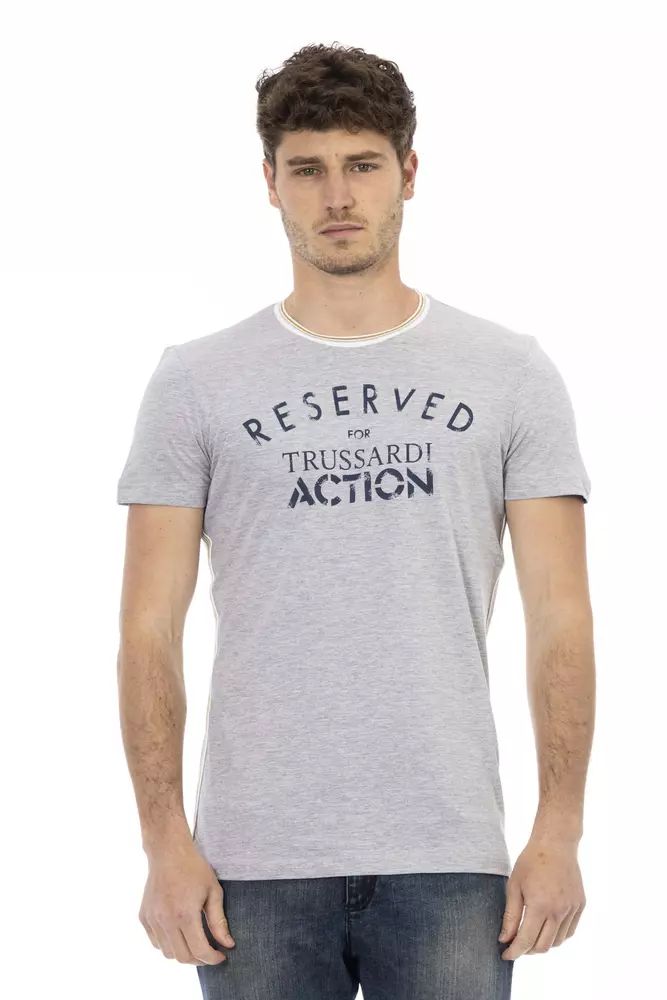 Сива памучна тениска Trussardi Action