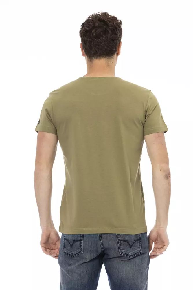 Trussardi Action Chic Green Short Sleeve Printed Tee