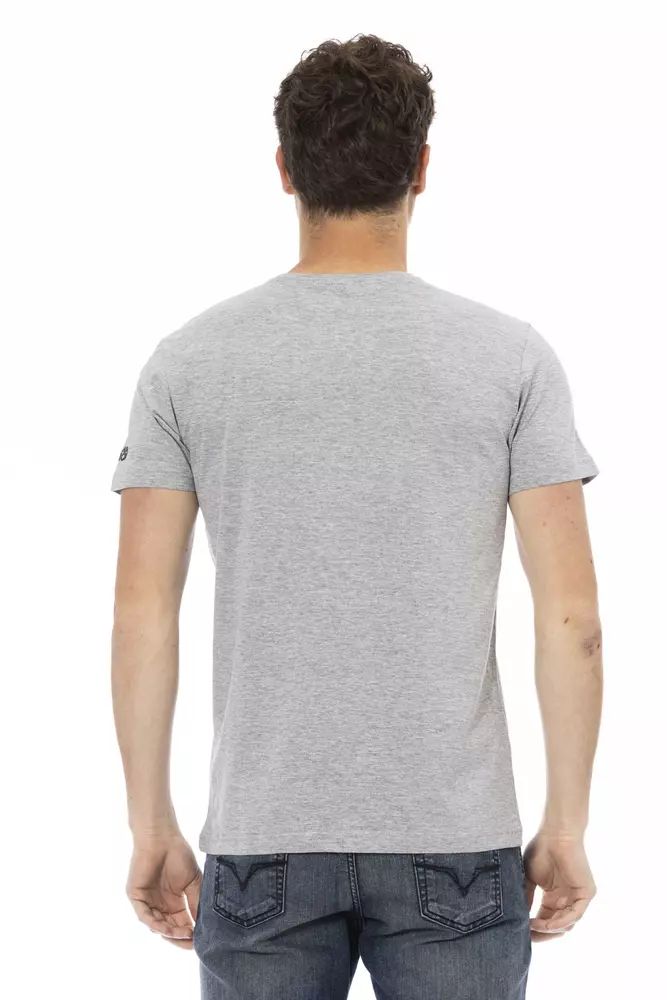 Trussardi Action Elegant Gray Short Sleeve Round Neck T-Shirt