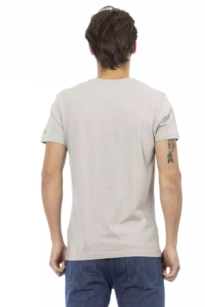 Trussardi Action Elegant V-Neck Tee with Exclusive Front Print