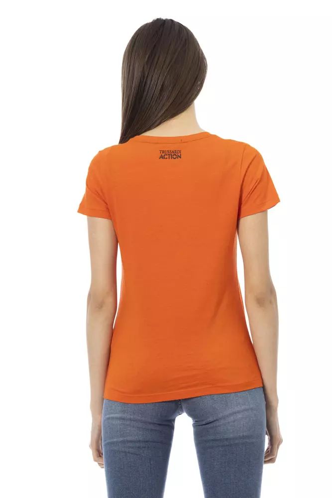 Оранжево памучно горнище и тениска Trussardi Action