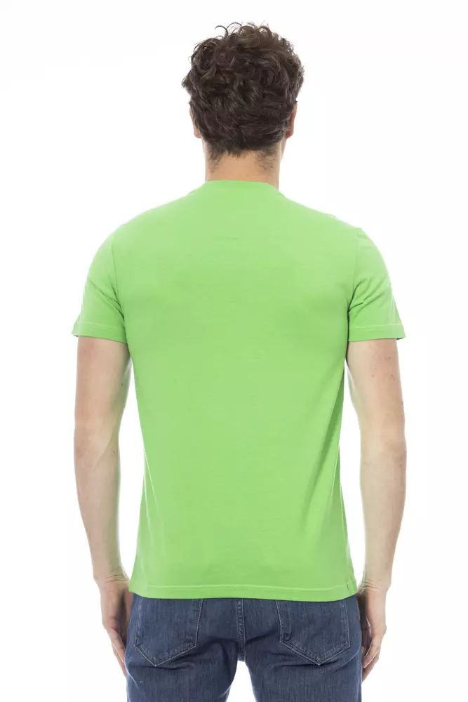 Baldinini Trend Emerald Cotton Tee with Signature Print