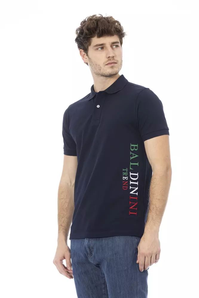 Baldinini Trend Chic Short Sleeve Blue Polo Embroidery Detail