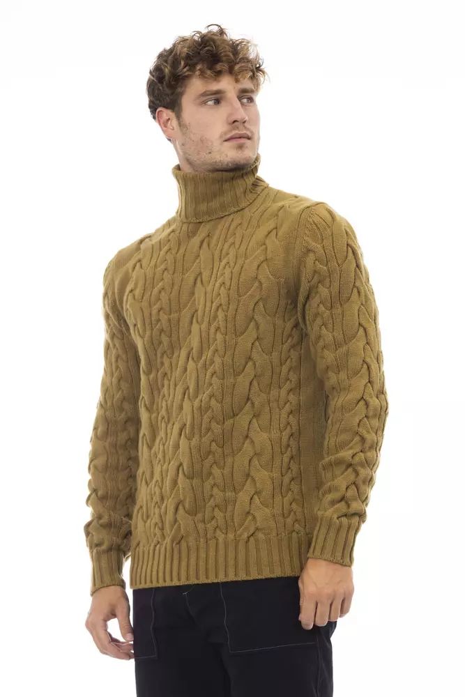 Кафяв вълнен пуловер Alpha Studio