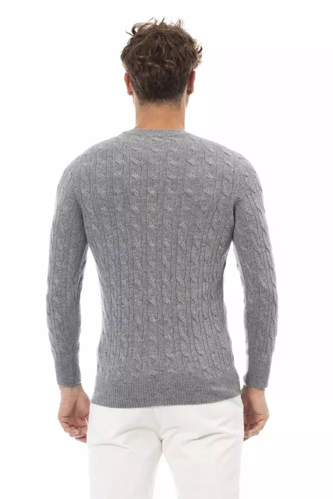 Сив пуловер от вискоза Alpha Studio