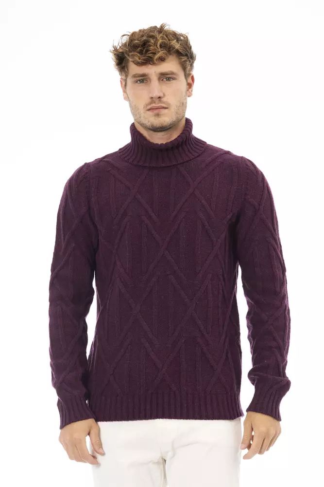 Пуловер от лилава мериносова вълна Alpha Studio