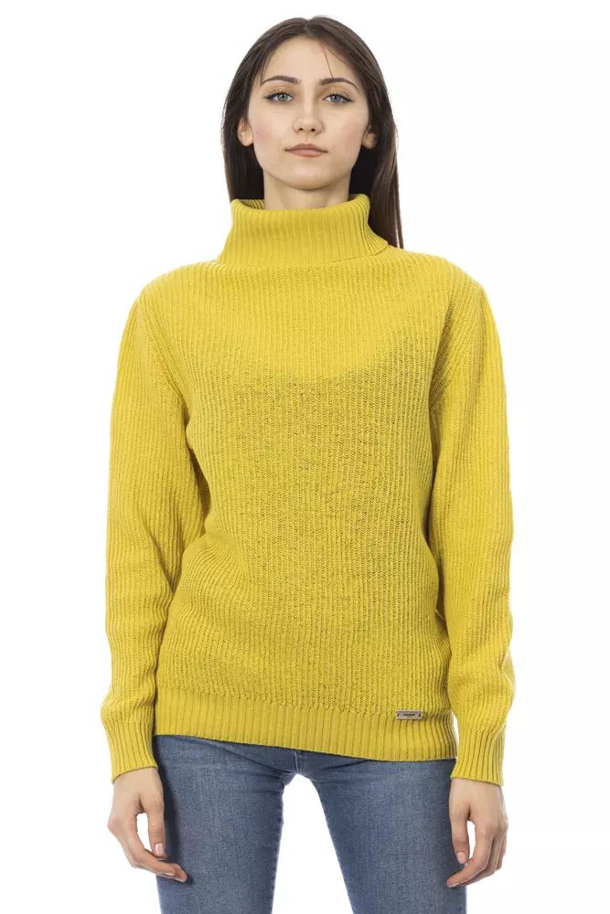 Baldinini Trend Elegant Yellow Turtleneck Sweater