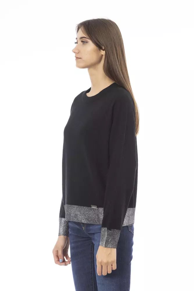 Baldinini Trend Chic Monogram Crew Neck Cashmere-Blend Sweater