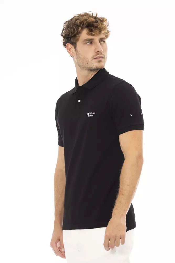 Черна памучна поло риза Baldinini Trend