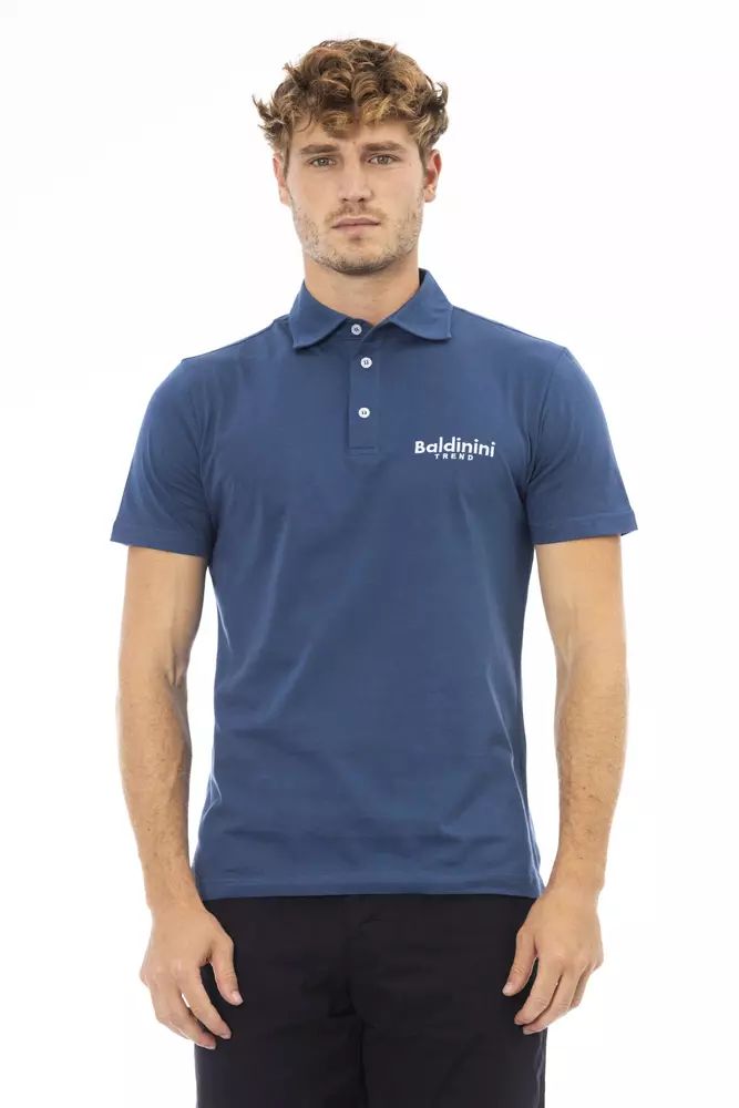 Синя памучна поло риза Baldinini Trend