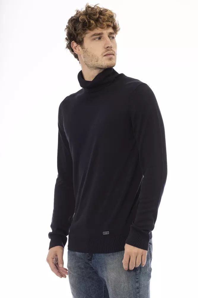 Baldinini Trend Elegant Blue Modal-Cashmere Sweater for Men