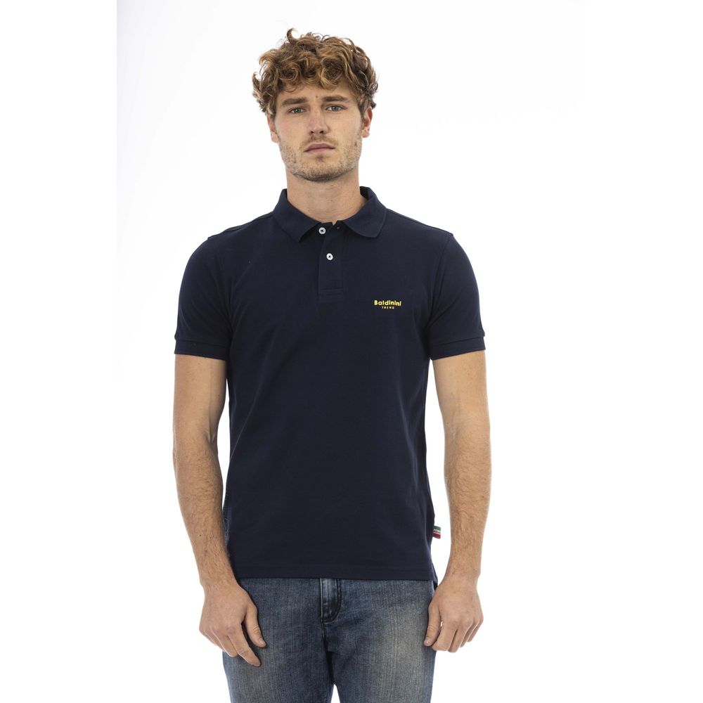 Baldinini Trend Chic Classic Blue Polo with Front Embroidery
