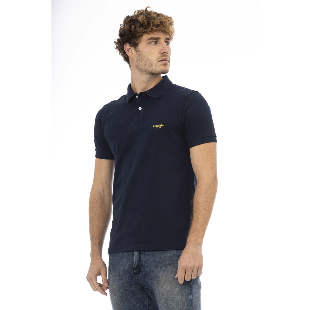 Baldinini Trend Chic Classic Blue Polo with Front Embroidery