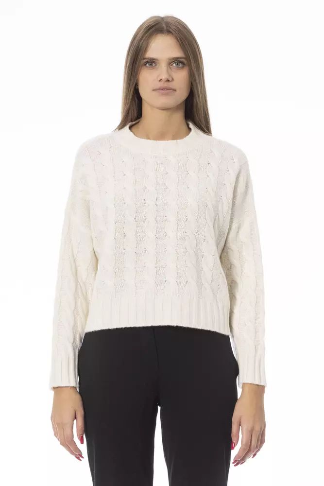 Baldinini Trend Beige Crew Neck Cozy Knit Sweater