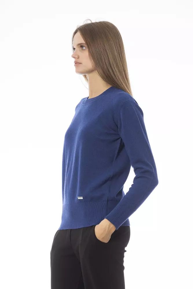 Baldinini Trend Elegant Crew Neck Sweater in Luxe Wool-Cashmere Blend