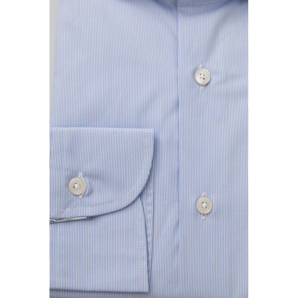 Bagutta Elegant Light Blue Medium Fit French Collar Shirt